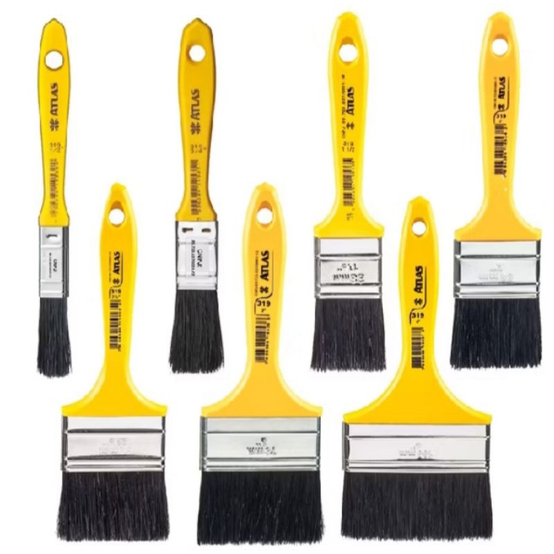 Trincha para tinta esmalte Atlas 319 - Cerdas Pretas - Pincel para pintura