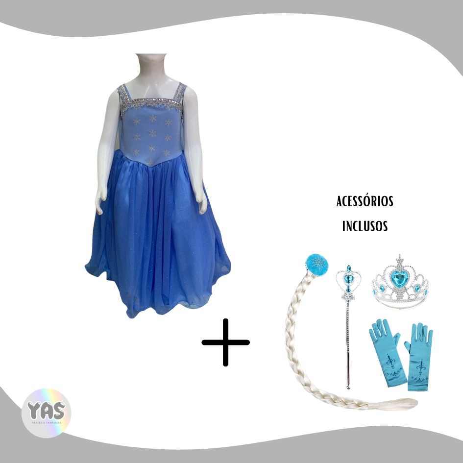 fantasia cosplay vestido elsa frozen