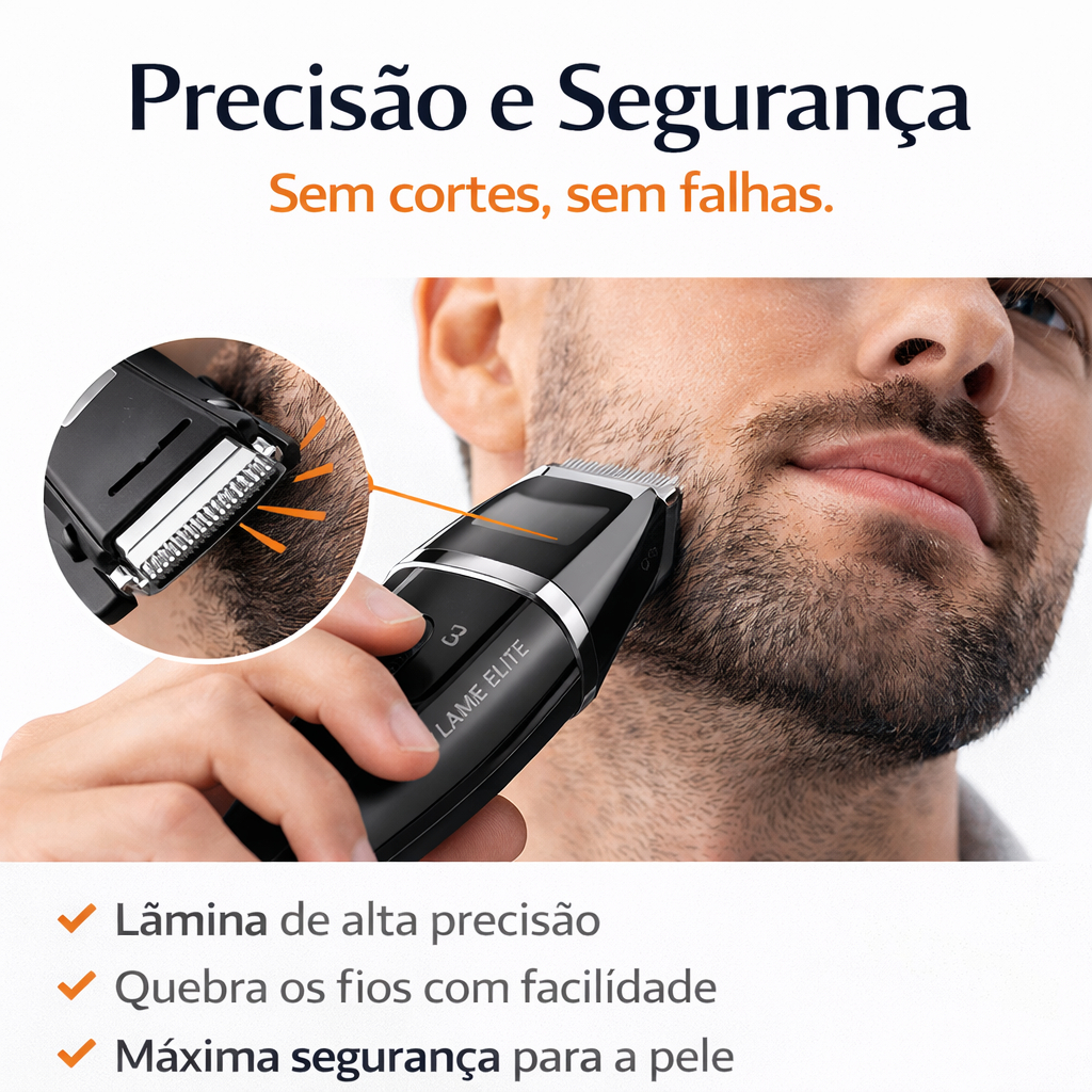 Aparador De Barba Barbeador Pelos 3em1 Recarregável Bivolt Barba Cabelo Corpo Lâme Suprême Élite
