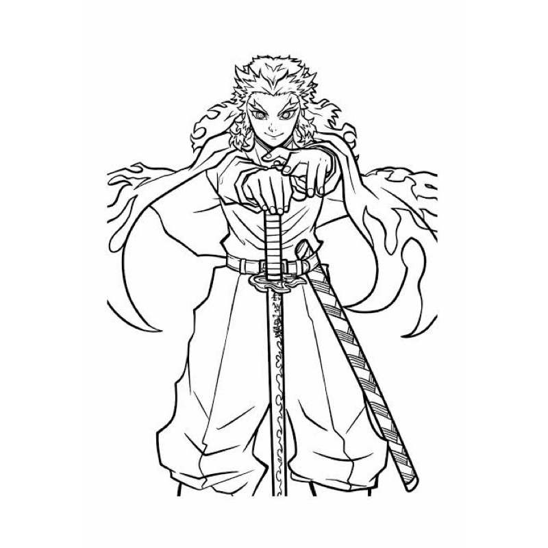 100 desenhos para colorir demon slayers - desenhos vareados em folha a5