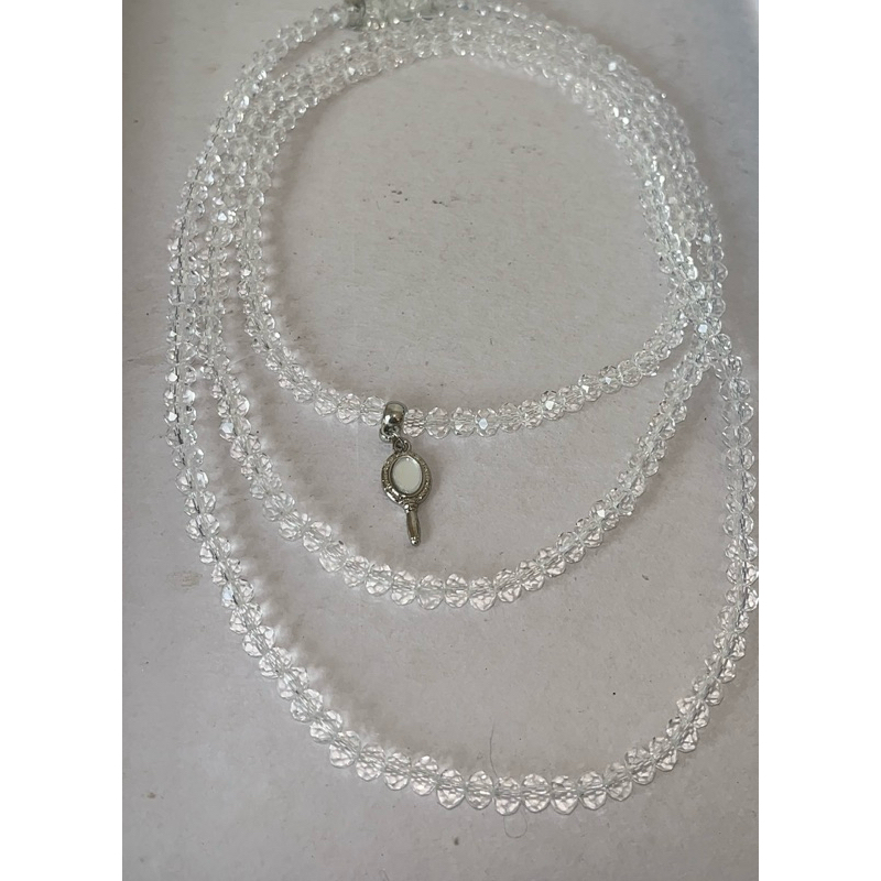 Guia Fio de Proteção Orixá Yemanjá,Cristal Transparente 6mm com firma ,Fio de Conta,Umbanda e Candomblé