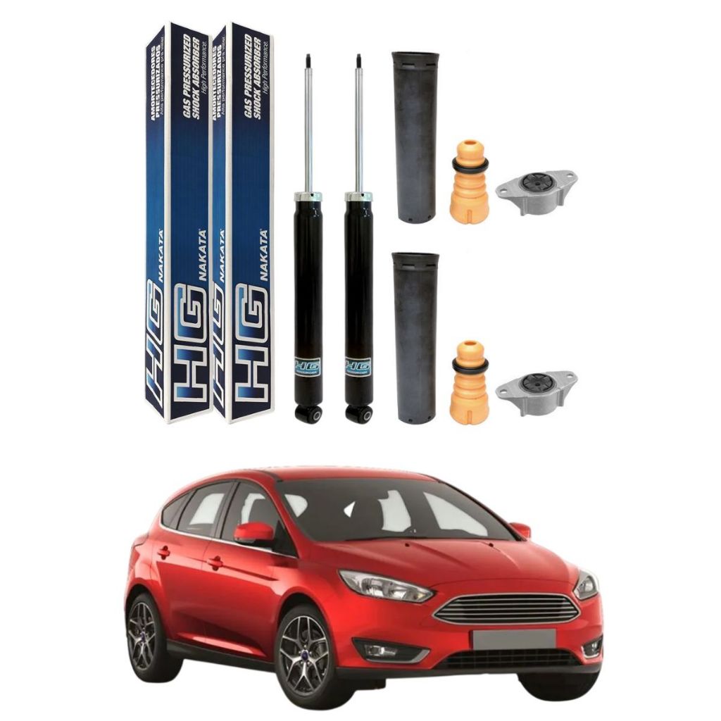 PAR AMORTECEDOR TRASEIRO FOCUS 2014 A 2019 ORIGINAL NAKATA + KITS