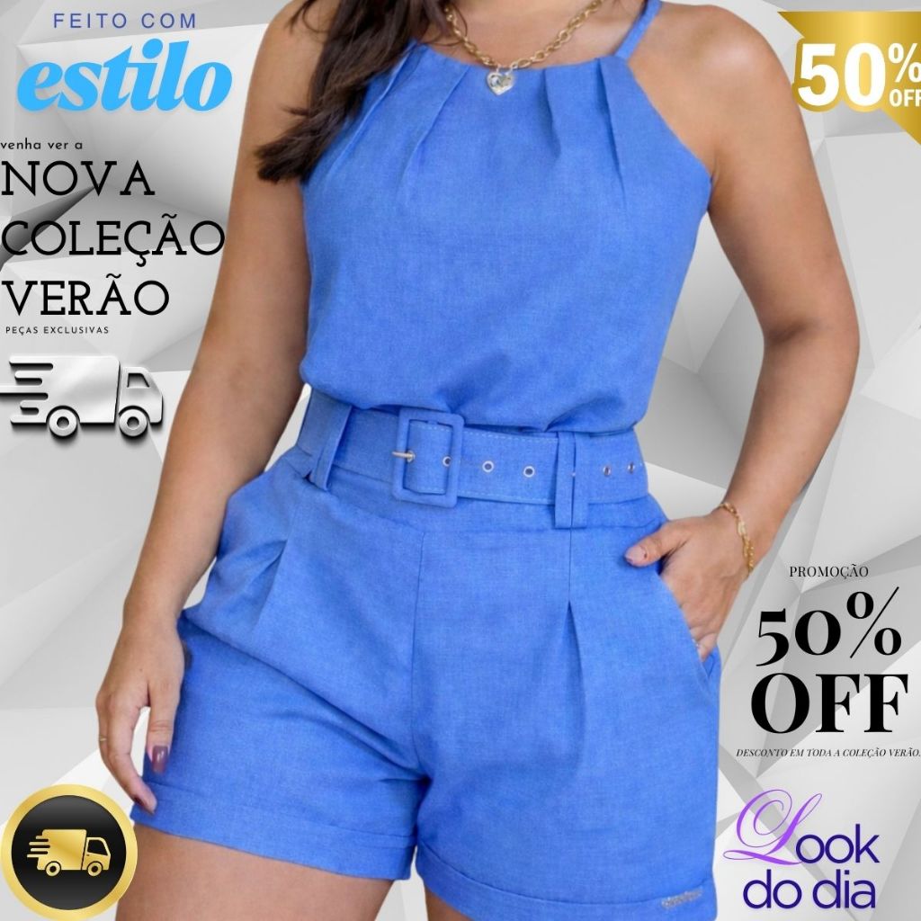 Conjunto Linhão Feminino Com Cinto Verão 2025