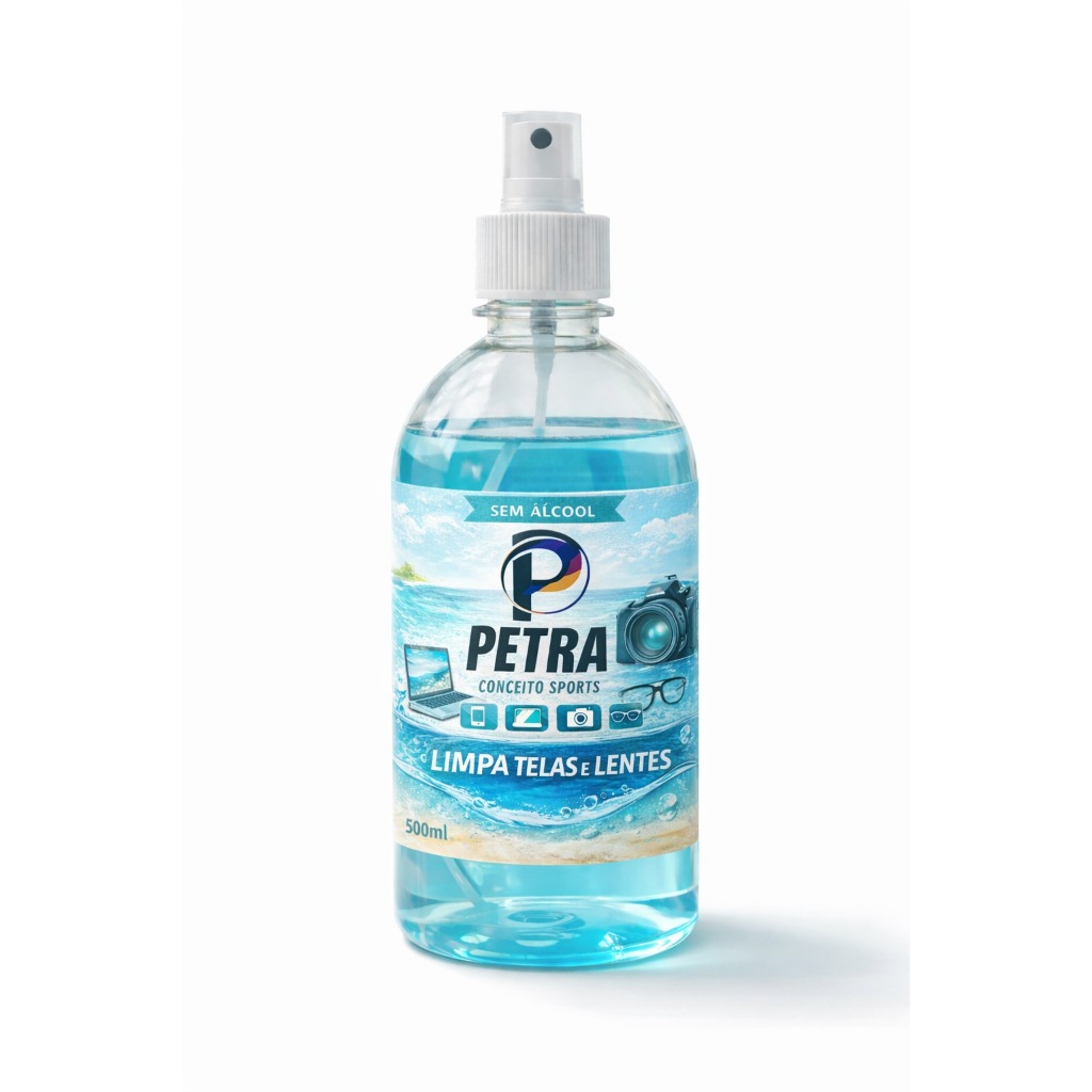 Limpa Telas Petra 500ml – Limpa Lentes, Celulares e Óculos | Brilho, Proteção e Alta Eficiência