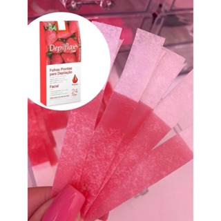 100 Tiras Cera Pronta Depilflax Original Morango Natural Mel Hortela Menta Tuti Fruti Babosa Sortida em Oferta na Shopee