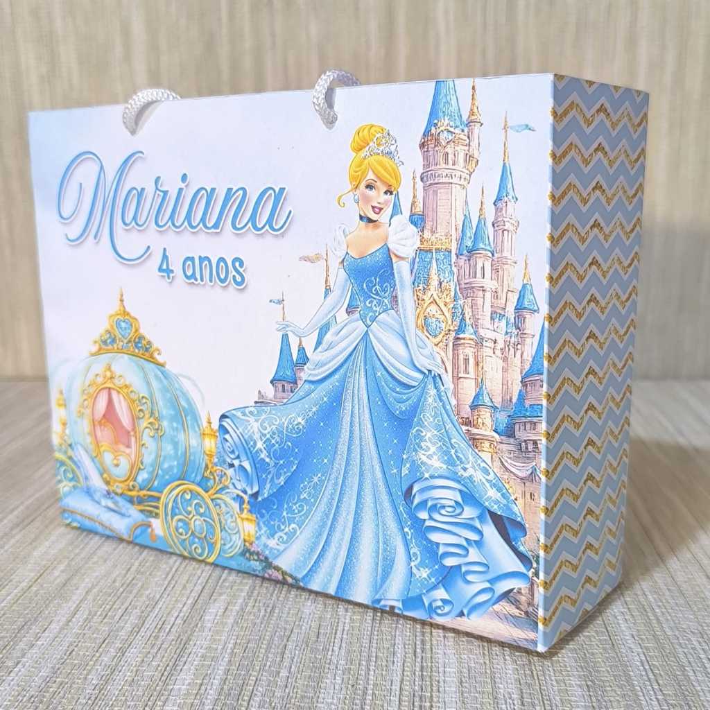 Sacolinha Personalizada Cinderela | Surpresa | Lembrancinha | Mimos | Aniversário | Cinderela Cute
