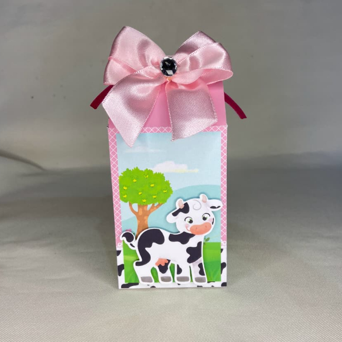 Caixas Milk personalizada no tema Fazendinha rosa com 10/20/30 unidades - caixinha personalizada – lembrancinhas
