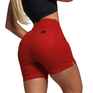 Bermuda Feminina Jeans tradicional meia coxa com Lycra (elastano) casual tecido premium em Oferta na Shopee