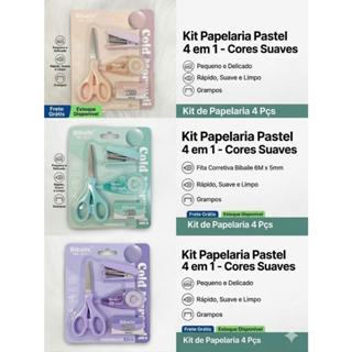 O kit de papelaria inclui cortador, grampeador e fita corretiva para escritórios escolares em Oferta na Shopee