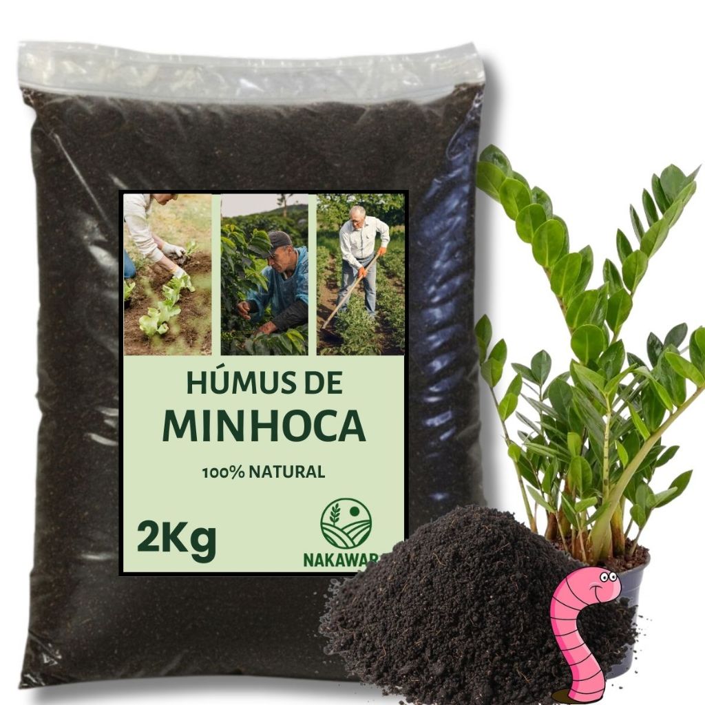 Húmus de Minhoca 2kg Fertilizante Orgânico Natural Adubo para Plantas Vasos Hortas Jardim Flores em Oferta na Shopee
