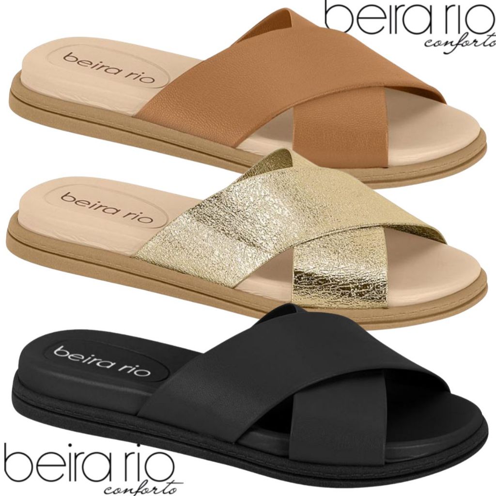Chinelo Feminino Beira Rio Confortável Elegante Moderno Moda Tendência Casual Leve Original