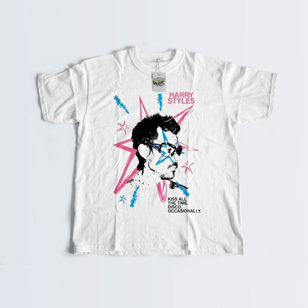 CAMISETA - HARRY STYLES -  KISS ALL THE TIME DISCO OCCASIONALLY - TOGETHER TOGETHER TOUR - 100% ALGODÃO  + BRINDES