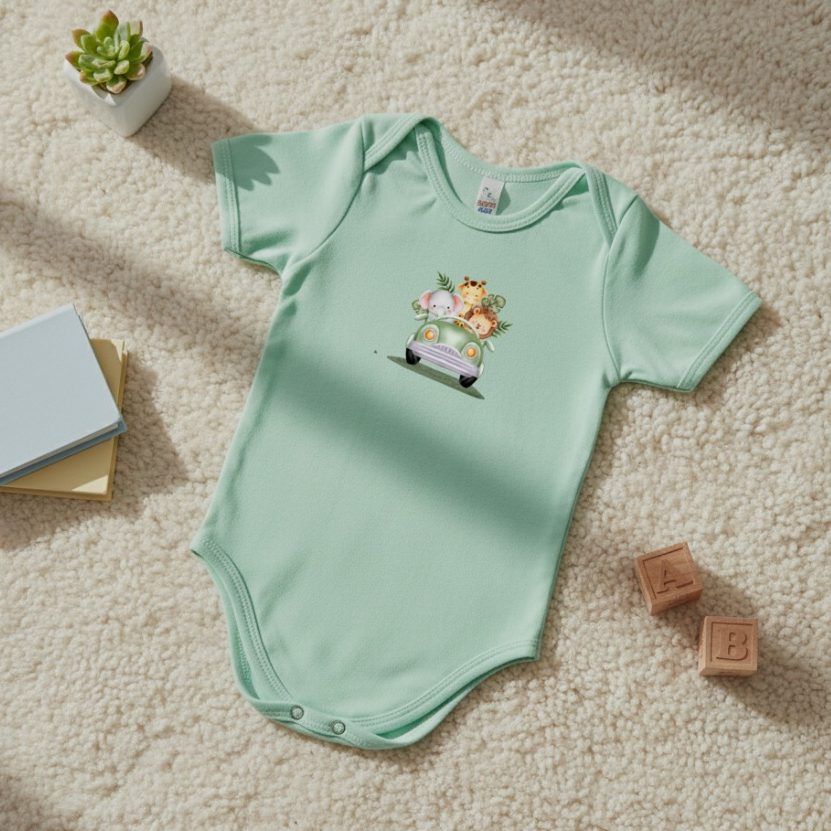 KIT 3 Body Bebe Manga Longa e Curta Estampado no DTF | Diversas Cores | 100% Algodão