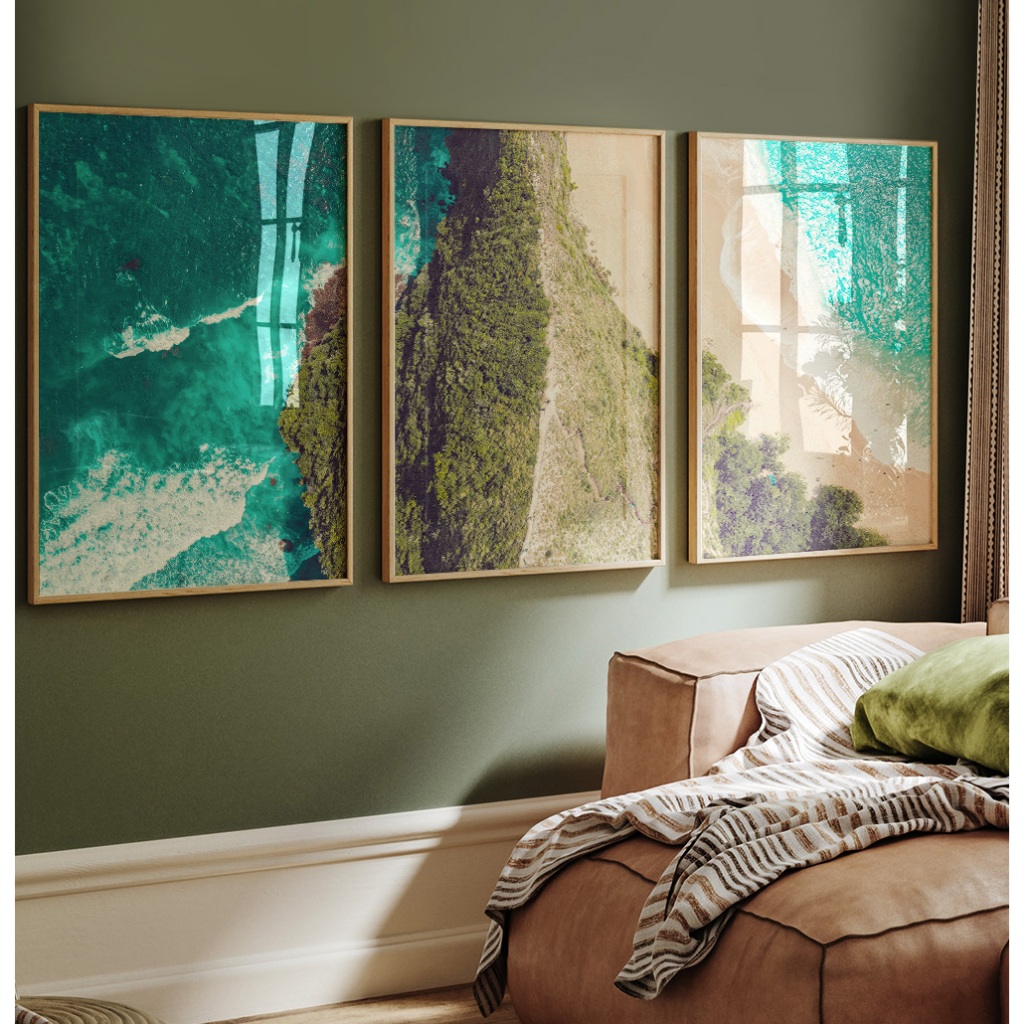 Quadro Decorativo Sala Grande Quadro Com Moldura E Vidro Quadro Decoração Quarto Praia Aérea Trio