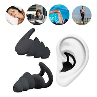 Protetor de Silicone Tampao De Ouvido Preto Protetor Auricular Dormir Contra Ronco 3 Camadas em Oferta na Shopee