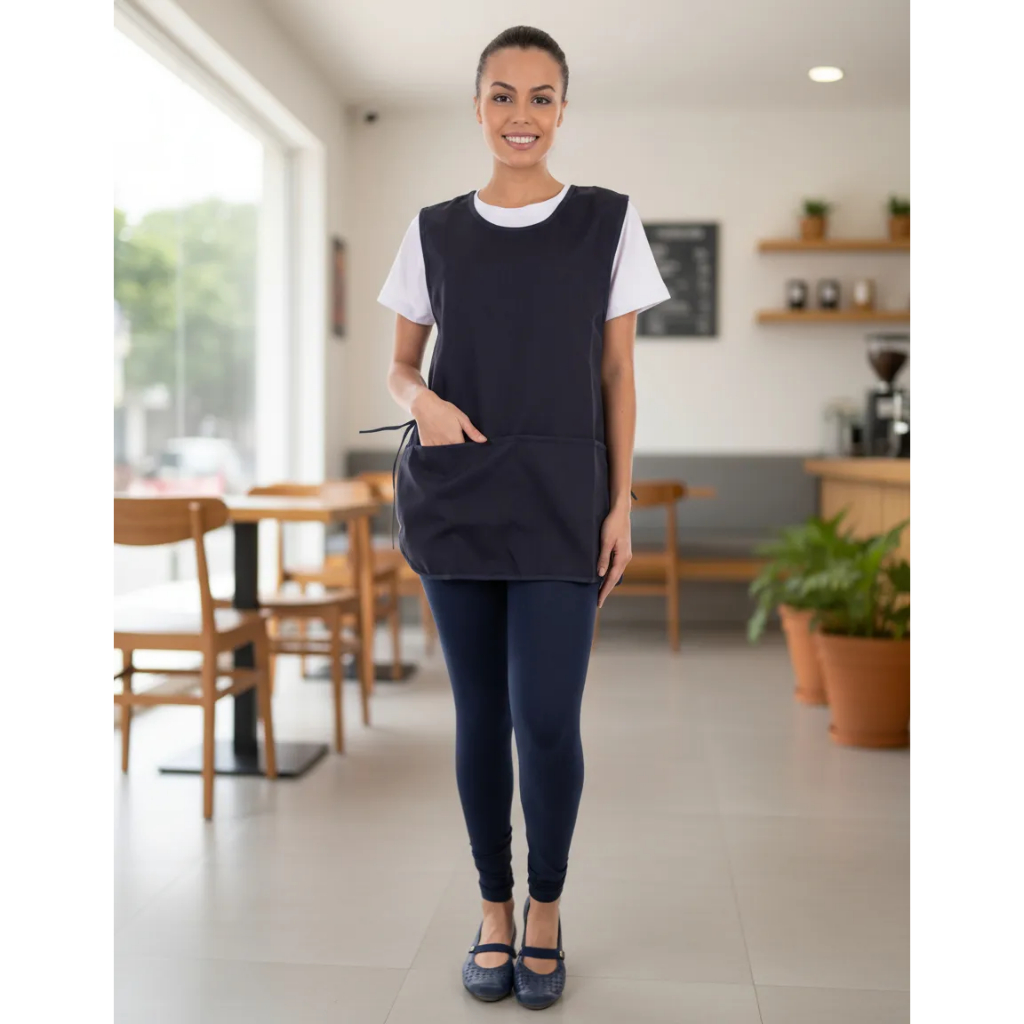 Conjunto Calça Legging Camiseta e Bata com Ajuste dos Lados Babá Doméstica Faxina Copeira Cuidadora