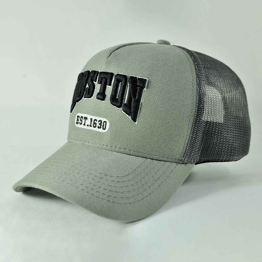 Boné Trucker Retro Boston Com Aba Curva Casual Masculino Feminino
