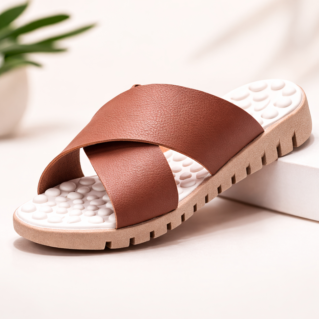 Chinela Feminino Rasteira Anatômico Ant-Stress Esporão Massageador Ortopédico Macio Confortável