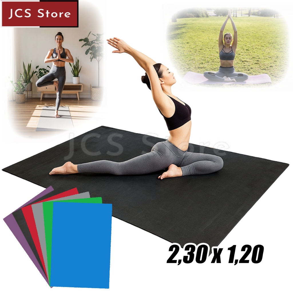 Tapete de Yoga E.V.A Fitness Antiderrapante 2,30m x 1,20m – Ideal para Pilates e Exercícios em Casa