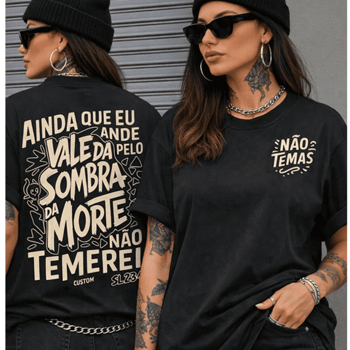 Camiseta Tshirt Oversized Frente e Costas Moda Cristã Religiosa 100% Algodão Casual Dia a Dia em Oferta na Shopee