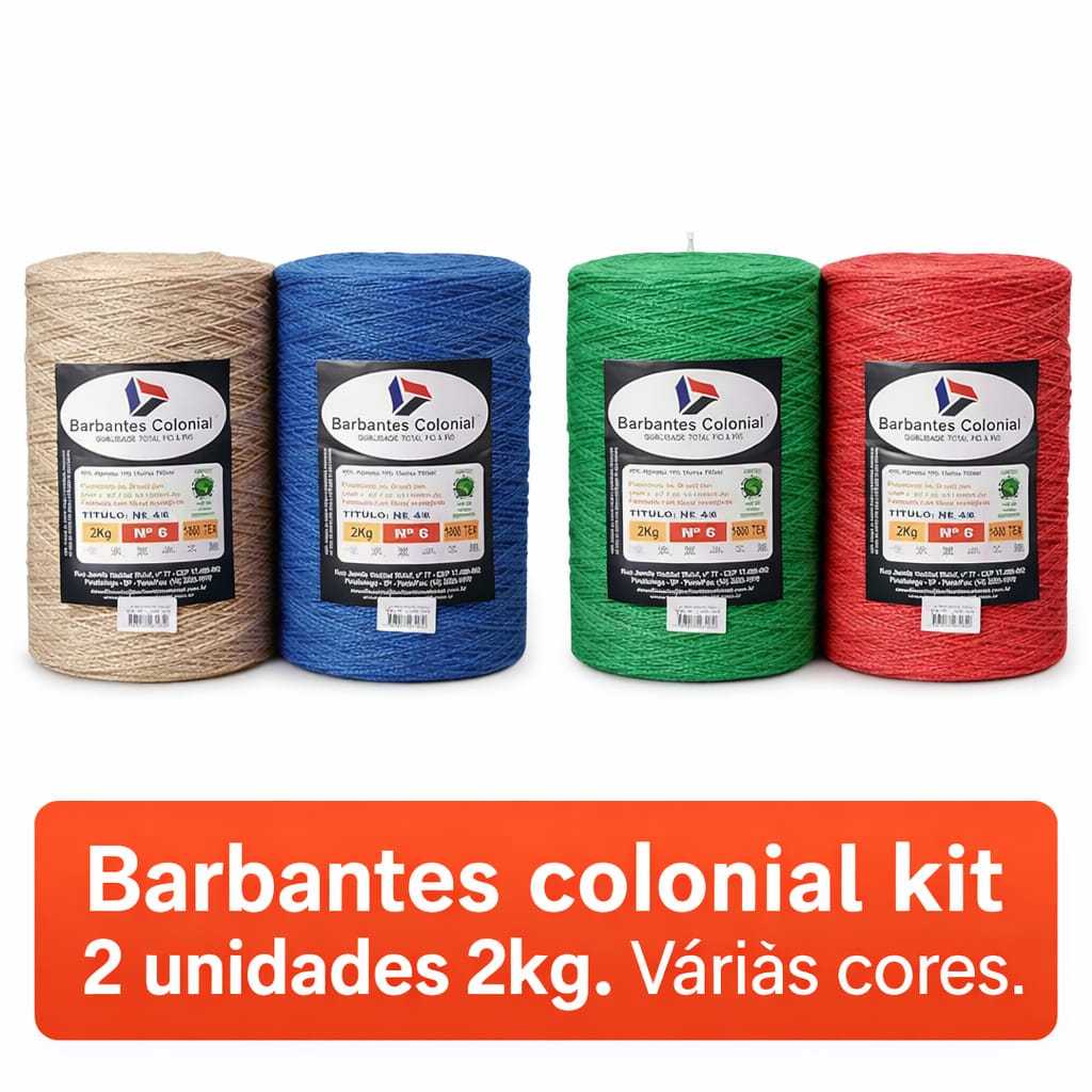 Kit 2 unidades 2kg cada. Barbantes Colonial. Tabela nas fotos do anúncio. Passar as cores pelo chat. em Oferta na Shopee