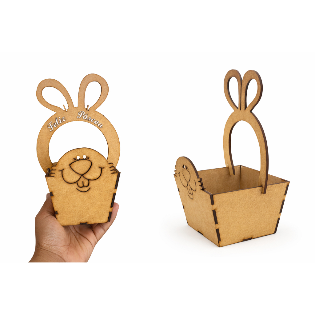 Cestinha suporte para ovo de páscoa MDF 3mm-MDF ou acrílico