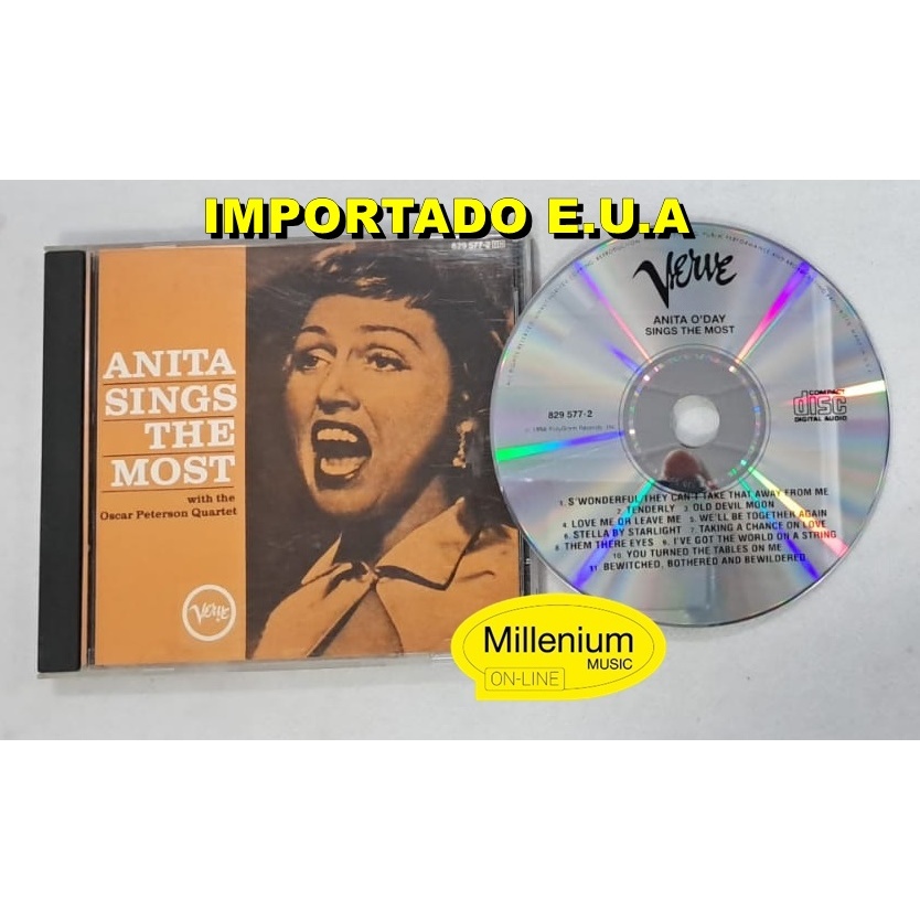 CD Anita O'Day With The Oscar Peterson Quartet  Anita Sings The Most  Importado E.U.A Original Gravadora Ótimo Estado