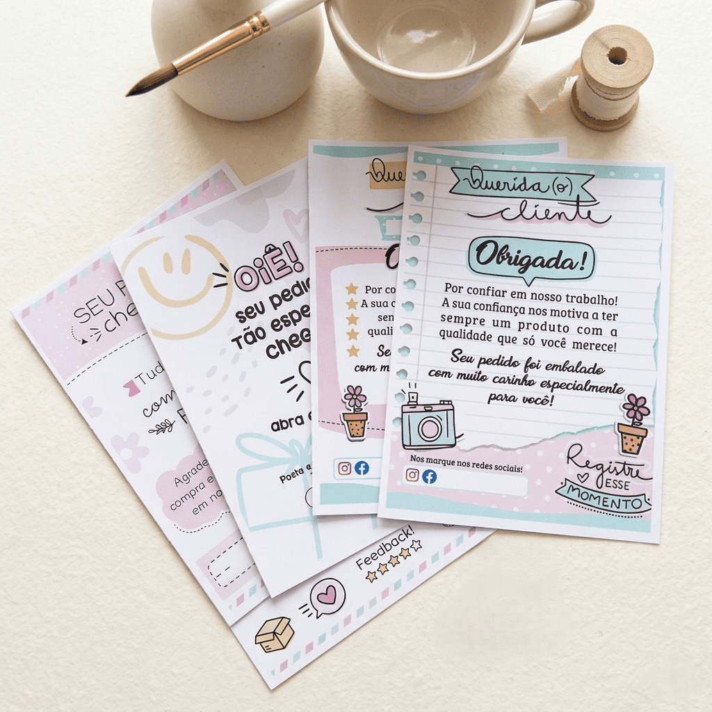 100 Folhetos de Agradecimento ao Cliente 10x15cm