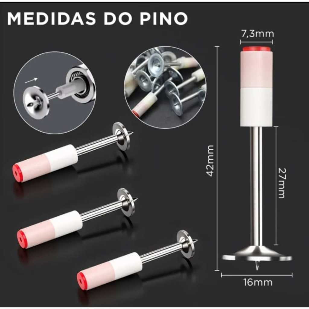 Pinos Para Pistola Finca Pinos Fixação Pregos Kit Com 50/100/250/500 UNIDADES