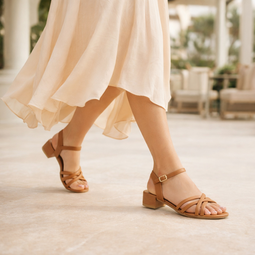 Sandália Saltinho Baixo Feminina Tira Fivela Trançada Básica Confortável Promoção Tendência Moda em Oferta na Shopee