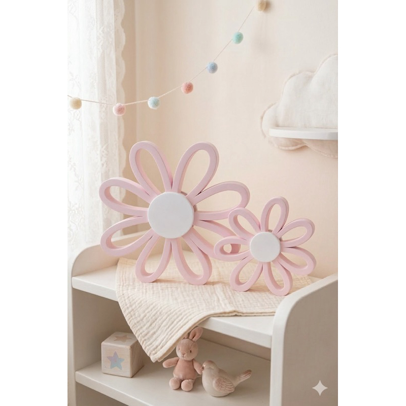 Flor Decorativa Nicho Prateleira Quarto Infantil Margarida Delicada