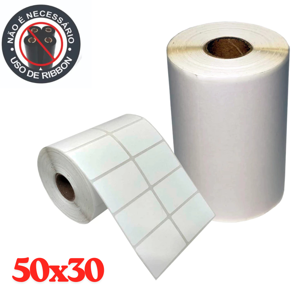 Etiqueta 50x30 2 Colunas Térmica - 1000 Etiquetas em Oferta na Shopee