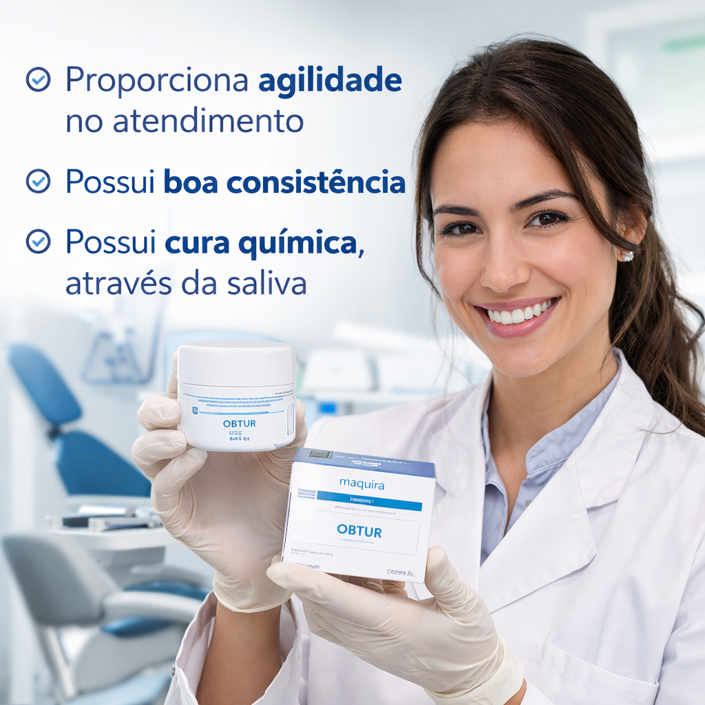 Massa Cimento Restaurador Obturador Provisório Tampa Buraco Dente Maquira