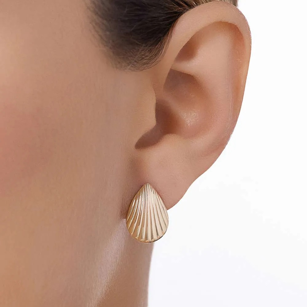 Brinco Rommanel Concha Médio Banhado a ouro 18k 527547