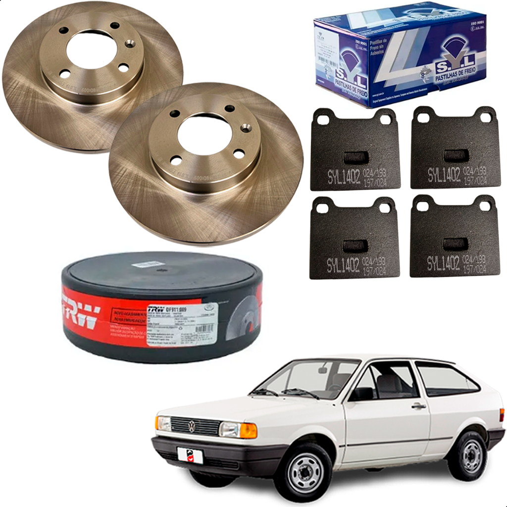 Kit Disco Freio + Pastilha Gol 1.6 84 85 86 87 88 89 90 91