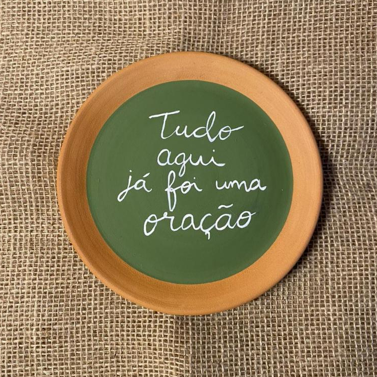 PRATO DE CERÂMICA ARTESANAL DECORATIVO 18CM