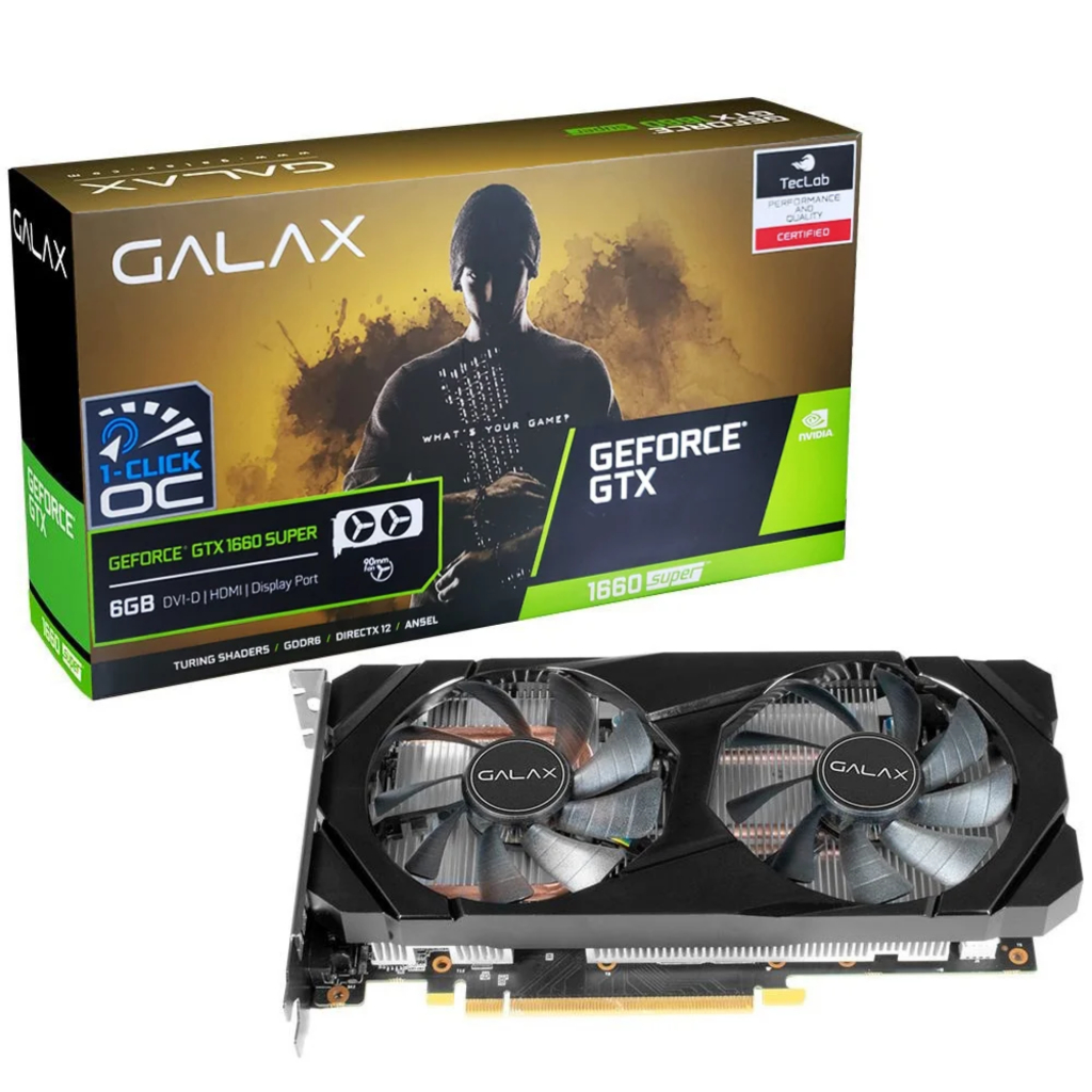 Placa de Vídeo GTX 1660 SUPER 6GB OC Galax - NVIDIA GeForce | GDDR6 192-bit | Desempenho Gamer