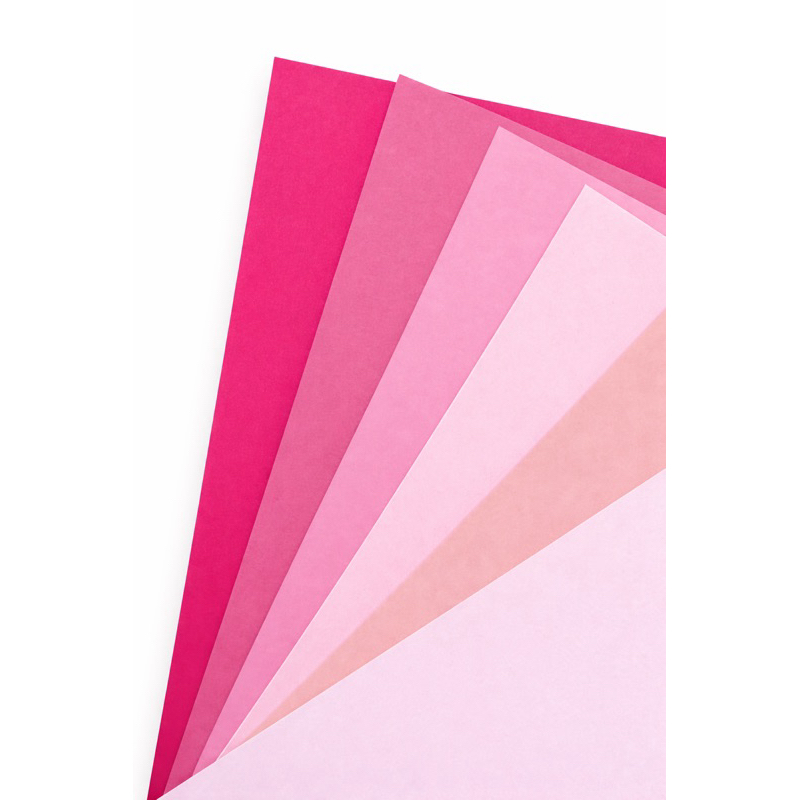 Color Plus Tons Rosa A4 180g Papel Colorido Kit com 12 Folhas para Artesanato e Papelaria
