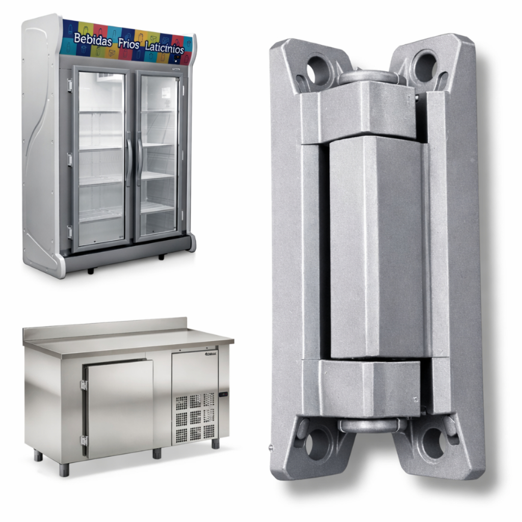 Dobradiça Nylon Cinza Com Mola Para Porta Freezer Expositor