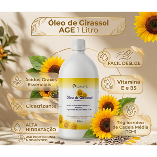 Óleo de Girassol A.G.E 1L Lexun's | Cicatrizante, Alta Hidratação, Vitamina E B5, TCM em Oferta na Shopee