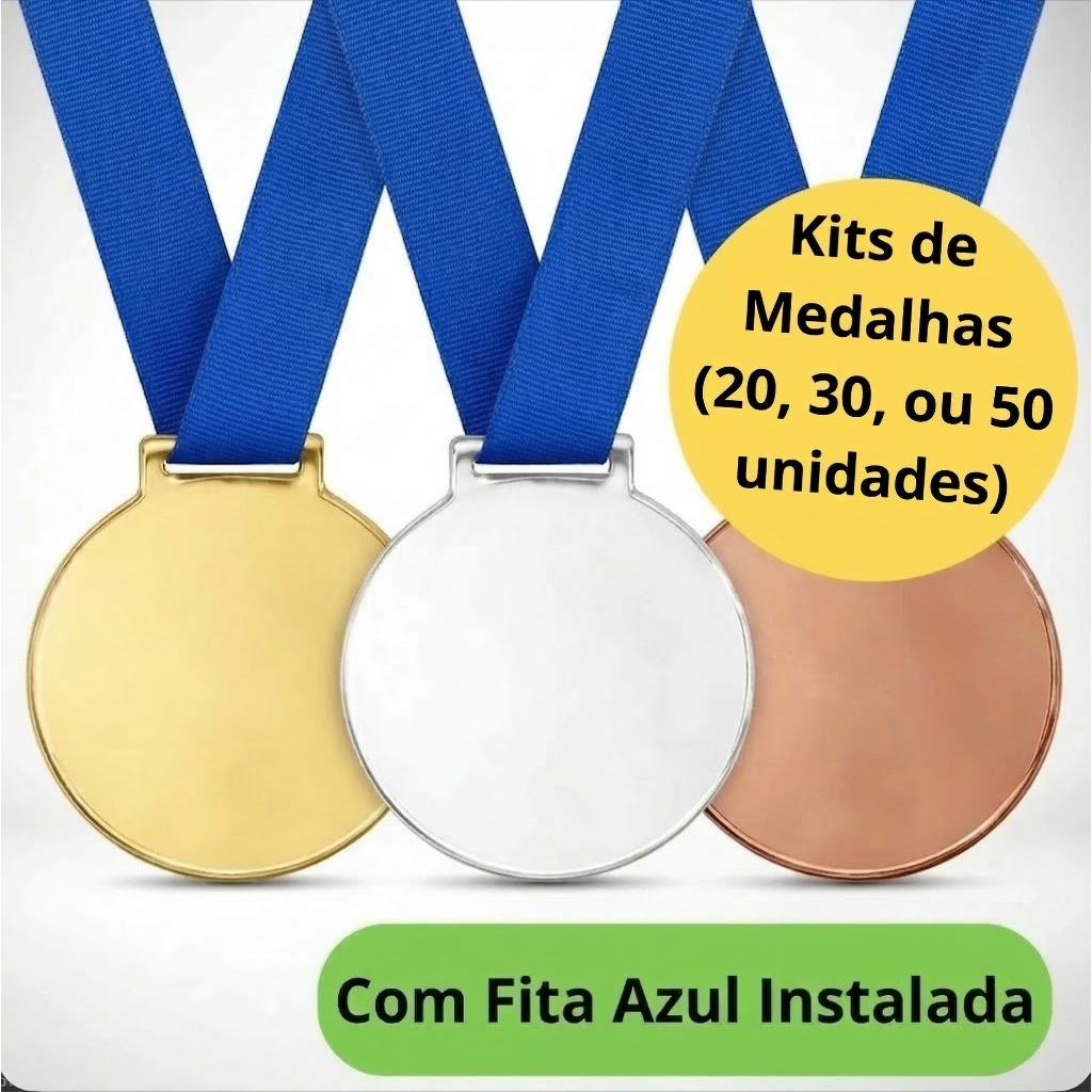 Kit 20/30/50 Medalha Acrílico Cristal 2mm Redonda Lisa 5cm Com Fita em Oferta na Shopee