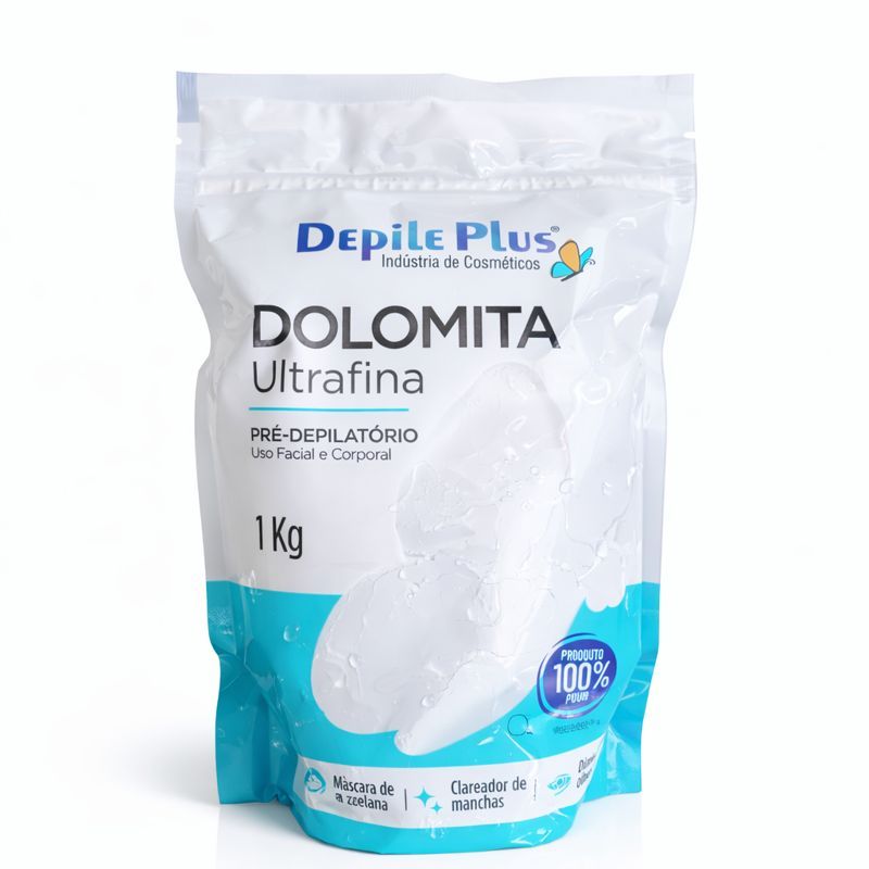 Dolomita Em Pó Pré Depilatório 1000g Depile Plus Talco Dolomita Natural Pré Epilação Antiumidade