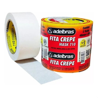 Fita Crepe Uso Geral Adesiva Branca 50 Metros Adebras Mask 710 Marcação Artes Parede 18mm 24mm 48mm em Oferta na Shopee