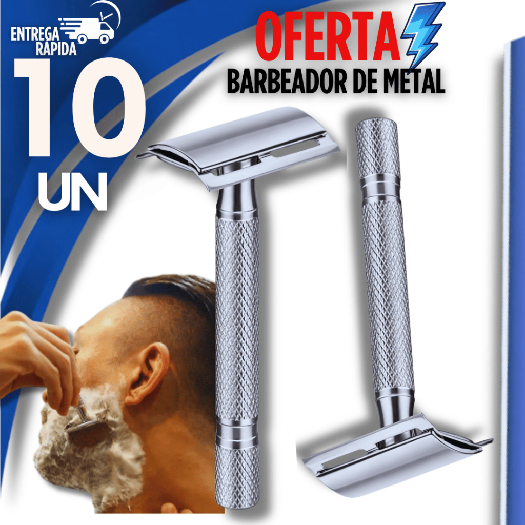 Conjunto Aparelho De Barbeador Metal Articulado Clássico Manual Retrô Barbeador Qualidade Utilidade