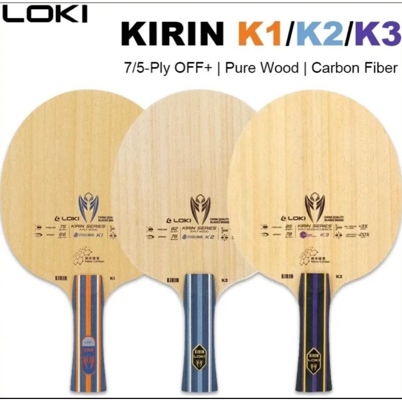 Raquete de tênis de mesa profissional Loki K1, K2, K3