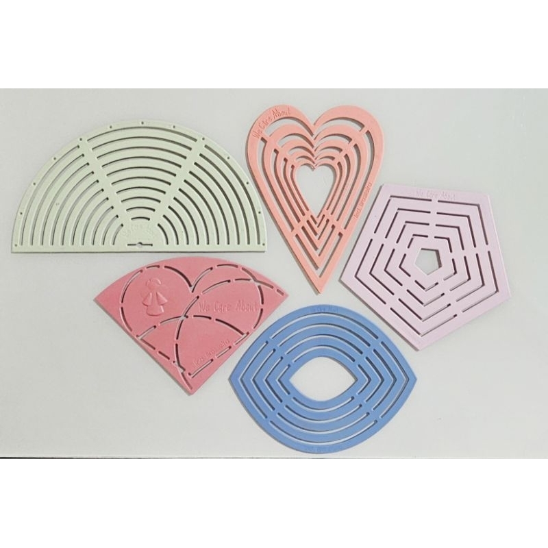 Lote com 5 Gabaritos para Artesanato Feltro Couro EVA Madeira Papel Plásticos e Afins