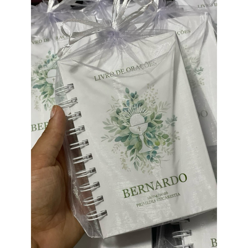 Livro de Orações Personalizados lembrancinha Batizado | Primeira Eucaristia | Primeira Comunhao | Fazemos todos os temas