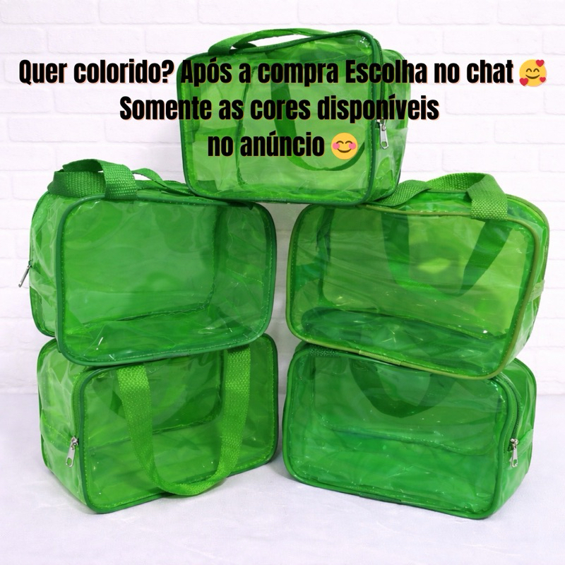 KIT COM 5 e 10 - Maletinha QUADRADA em Plástico Cristal para Lembrancinha de Festas