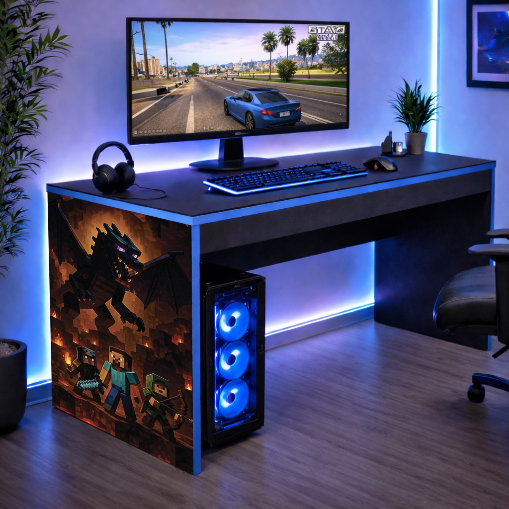 Mesinha de Informática Minecraft com Estilo Gamer