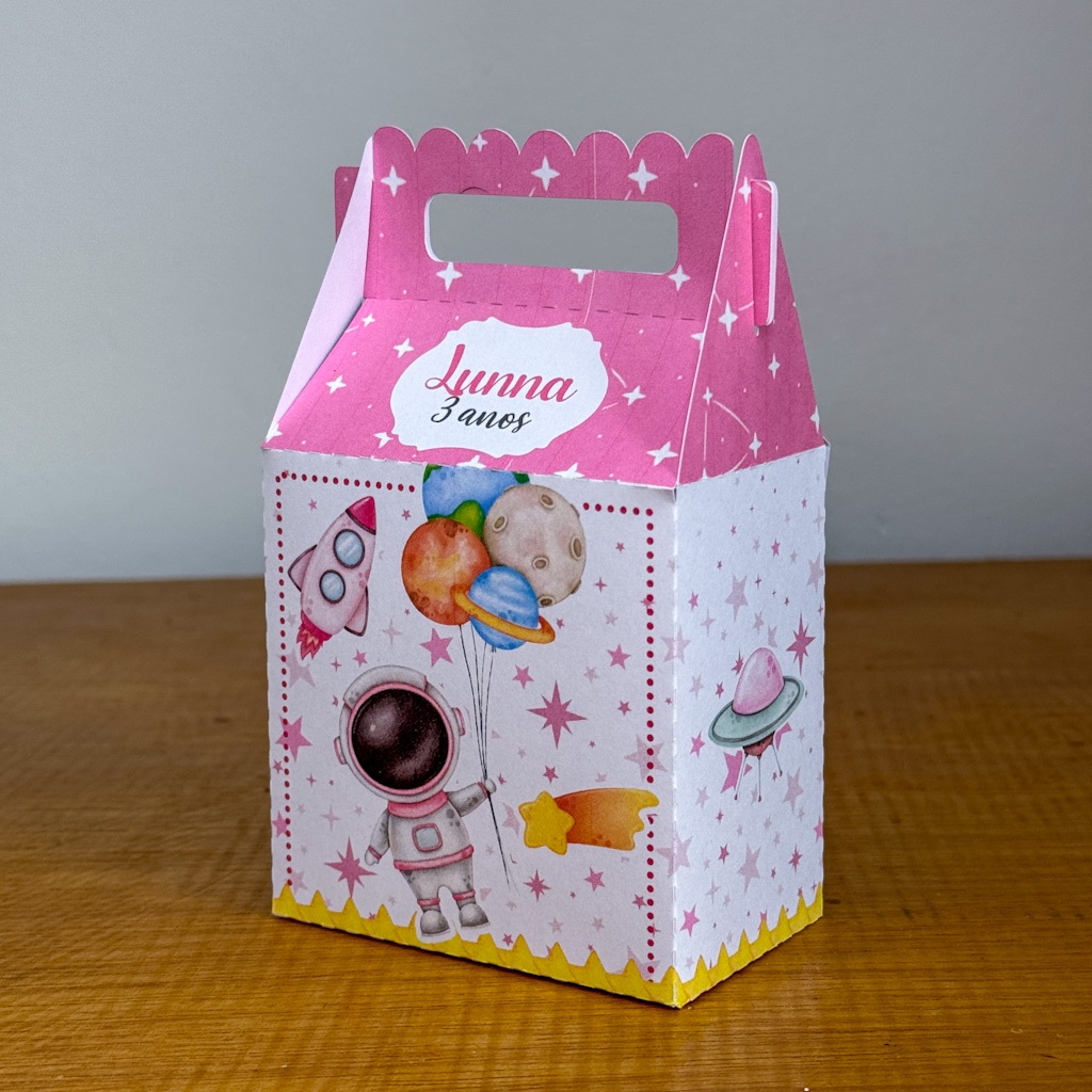 Caixas Maletinhas - Astronauta Menina  festa infantil - Lembrancinhas personalizadas - PEGUE E MONTE